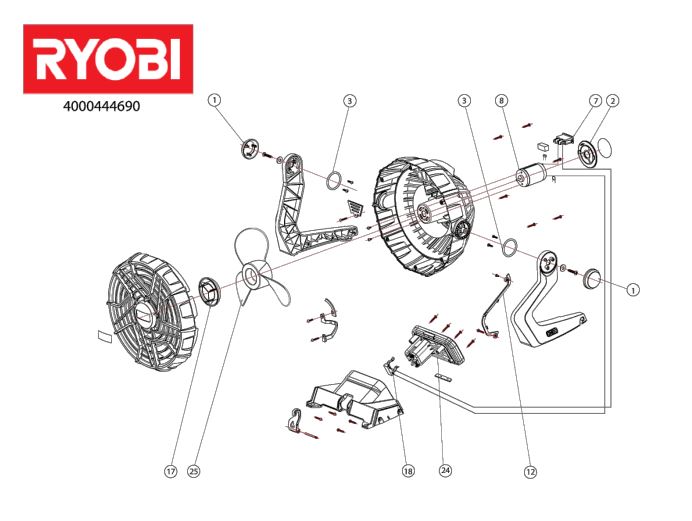 RYOBI R18F CORDLESS FAN