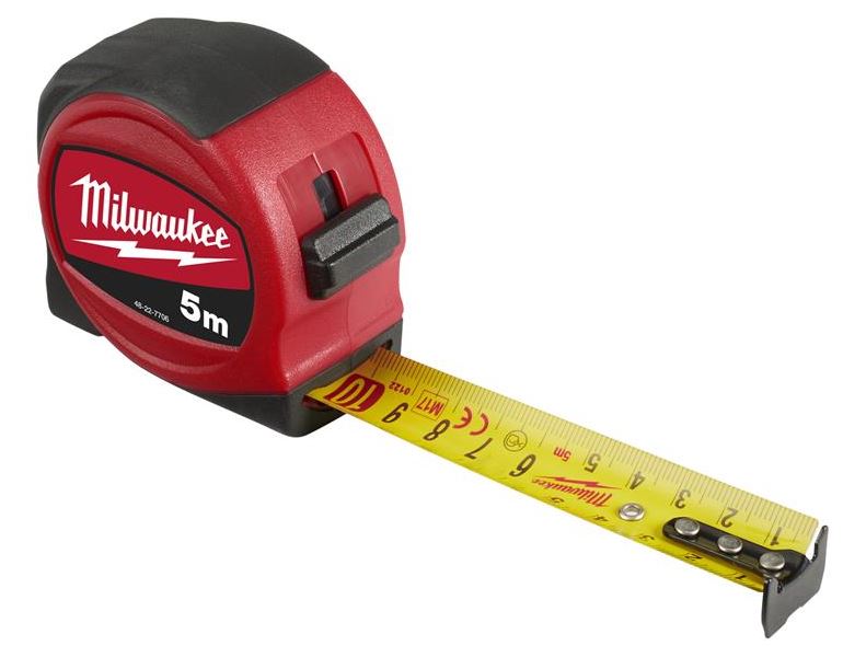 MILWAUKEE SLIMLINE TAPE MEASURE 5M (WIDTH 25MM) METRIC ONLY