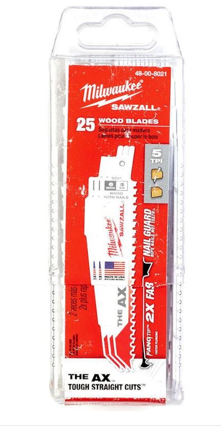 MILWAUKEE 48008021 AX DEMOLITION SAWZALL BLADE - PACK OF 25