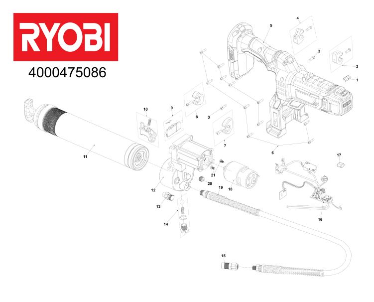 RYOBI R18GG CORDLESS GREASE GUN UK