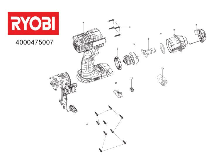 RYOBI R18IW7 BRUSHLESS IMPACT WRENCH