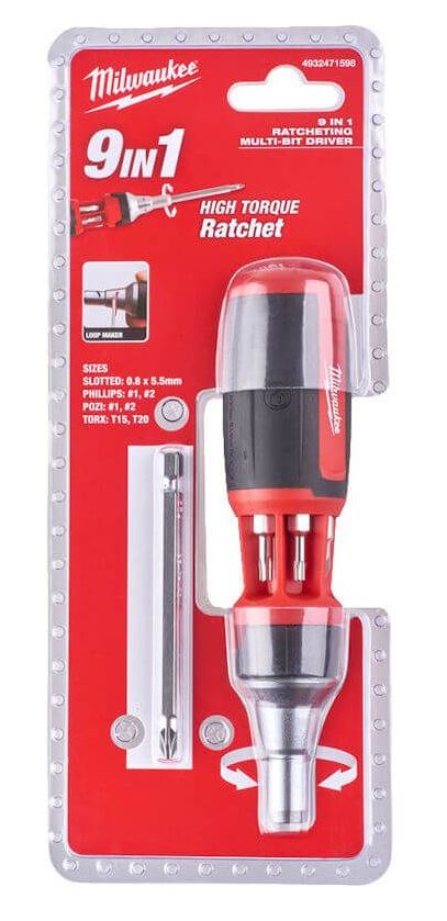 MILWAUKEE 4932471598 10 IN 1 RATCHET MULTI BIT SCREWDRIVER