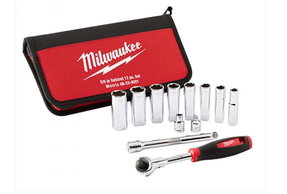 MILWAUKEE 48229001 12PC 3/8" DRIVE SOCKET SET - METRIC