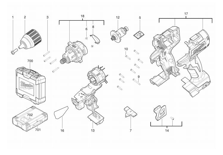 M18CBLPD PERCUSSION DRILL (SCREWFIX MODEL)