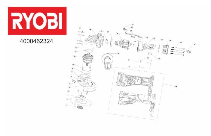 RYOBI R18AG7 BRUSHLESS ANGLE GRINDER