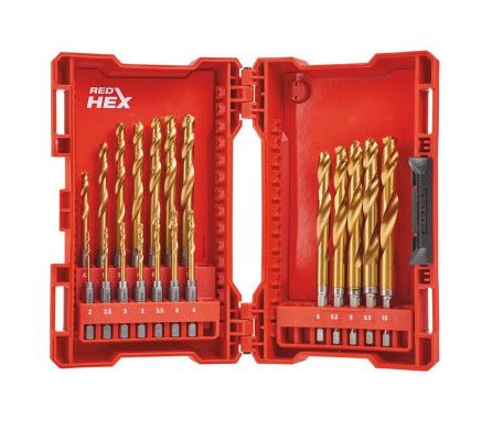 MMILWAUAUKEE 48894760 HSS HEX SHOCKWAVE HSS GROUND TIN METAL DRILL BITS 19PK