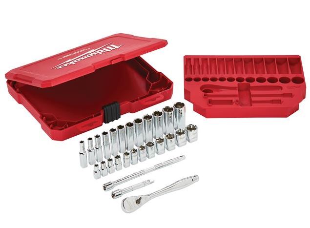 Milwaukee 4932464943 1/4in Ratcheting 28pc Socket Set Metric