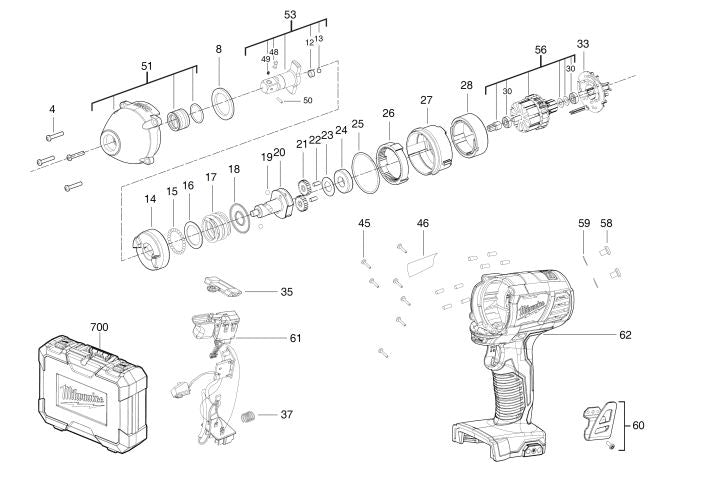 M18BIW12 CORDLESS BRUSHED 1/2" IMPACT WRENCH